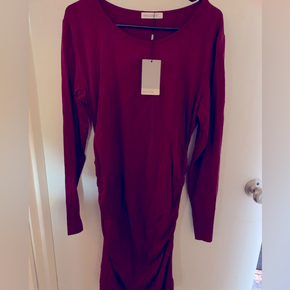 NWT SMALL SHOW Maturity DRESS SIZE LARGE long sleeves long in length